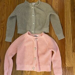 Two Knit Cardigans - Pink & beige